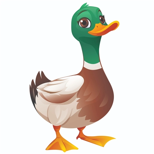 At the Farm Theme Duck Transparent Sticker